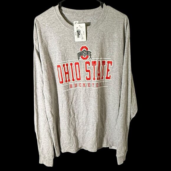 Ohio State Buckeyes Russell Athletic Large L Gray Long Sleeve T Shirt - Picture 1 of 10